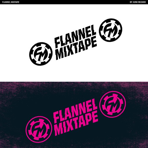 Rock logo with the title 'Flannel Mixtape, Logo & Wordmark for an Alt-Rock coverband '