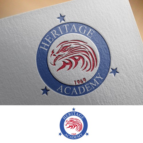 Eagle brand with the title 'logo for heritage academy'