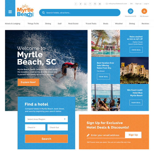 Fun website with the title 'Beach's tourism Portal Site'