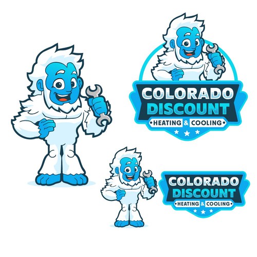 Heating design with the title 'Fun and friendly mascot logo for hvac services'