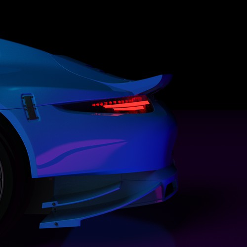 Porsche design with the title 'The Porsche Project Duck Tail'