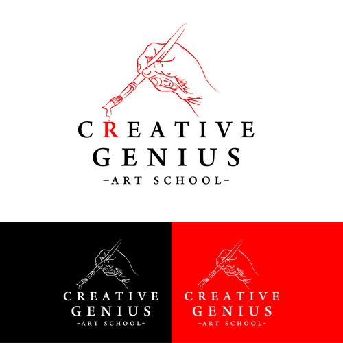 Genius logo with the title 'Creative Genius Art School'