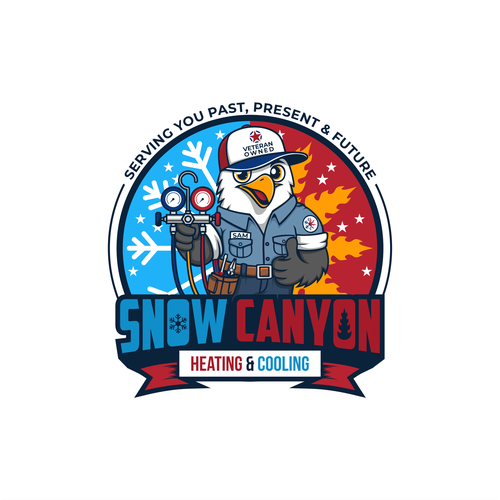 Heating logo with the title 'Logo concept for Snow Canyon Heating & Cooling'