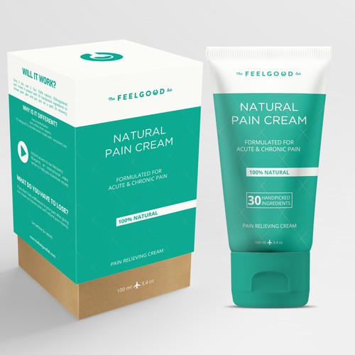 Tube packaging with the title 'Cosmetics label and packaging concept'