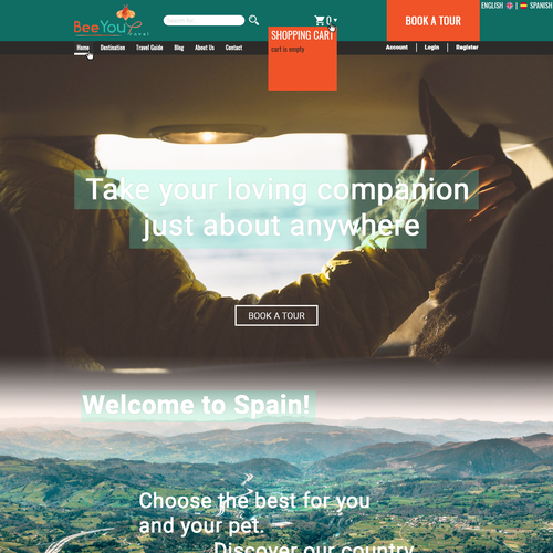 Travel agency website with the title 'Travel Agency site for people with pets concept'