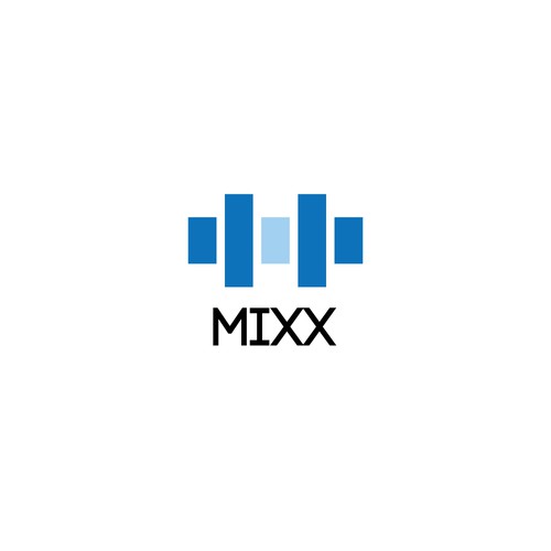 Dumbbell logo with the title 'Logo Concept for MIXX'