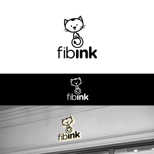 Kitty logo with the title 'FibInk Logo'