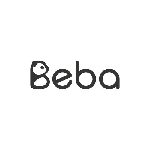 Baby and heart logo with the title 'Beba logo'