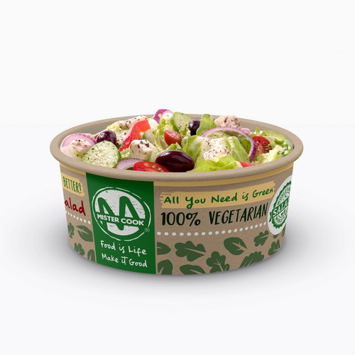 Fast food design with the title 'Salad Bowl Label Design'