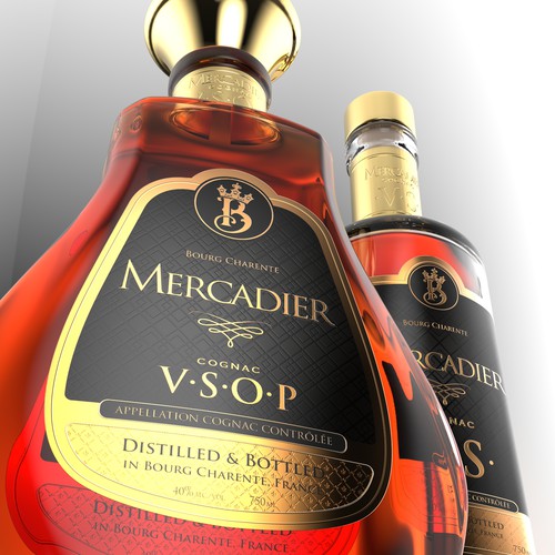 Luxury label with the title 'Cognac Label Design'
