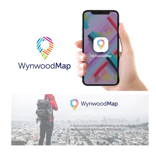 Map logo with the title 'Digital and Print Media Logo Design.'