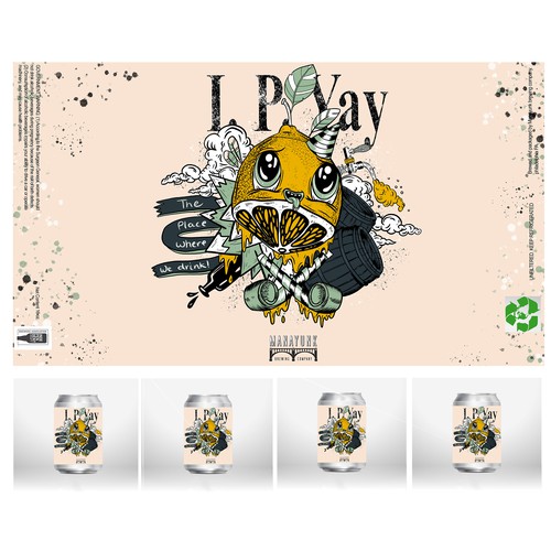 Citrus design with the title 'Beer label'