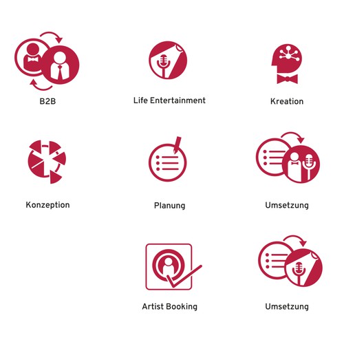 Pictogram design with the title 'Icon/Pictogram for a creative event agency'
