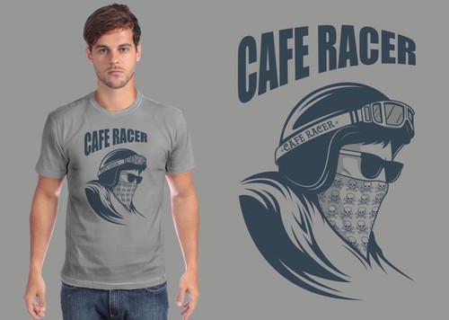 Automotive t-shirt with the title 'Cafe racer t-shirt design'