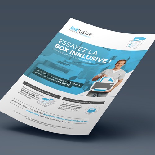 Subscription box design with the title 'Nice and informative flyer for printer ink subscription '