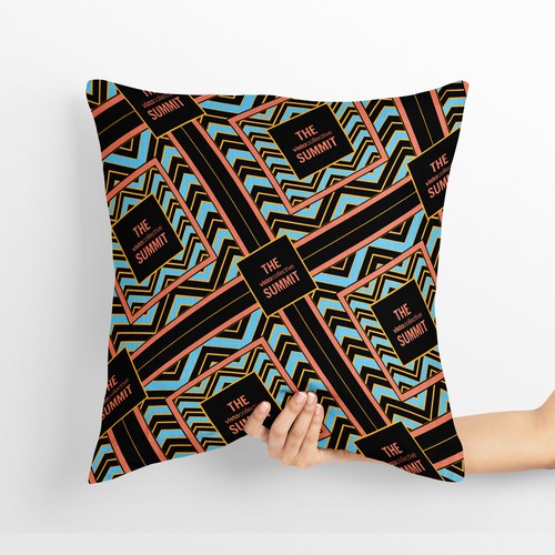 Geometric artwork with the title 'Pillow design'