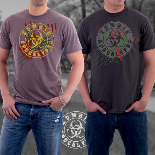 Zombie t-shirt with the title 'Kick-Ass Zombie Apocalypse Shirt Design'