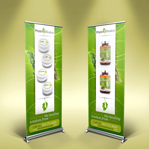 Chiropractic design with the title 'Create a powerful image for trade show banner to draw clientele for PhytoHealers.'
