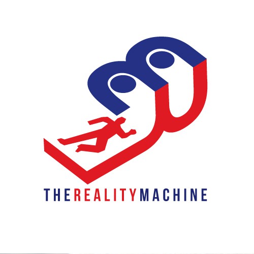 VR logo with the title 'Unique and personal logo composition for virtual reality in the courtroom'