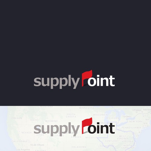 Shadow logo with the title 'Logo with flag for a franchise company'