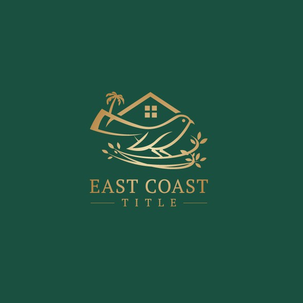 Black eagle logo with the title 'Creative Logo for Island Real Estate Company'