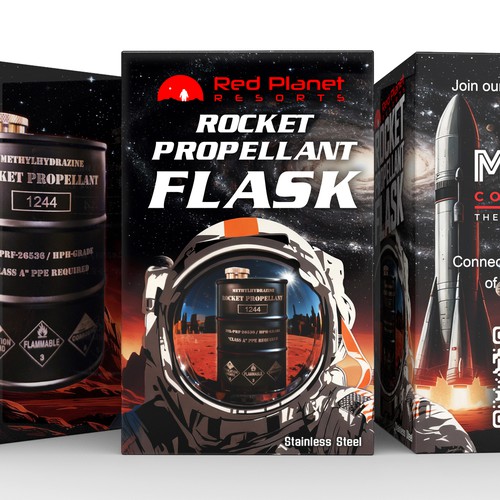 Packaging with the title 'Rocket Propellant Flask Packaging Design'
