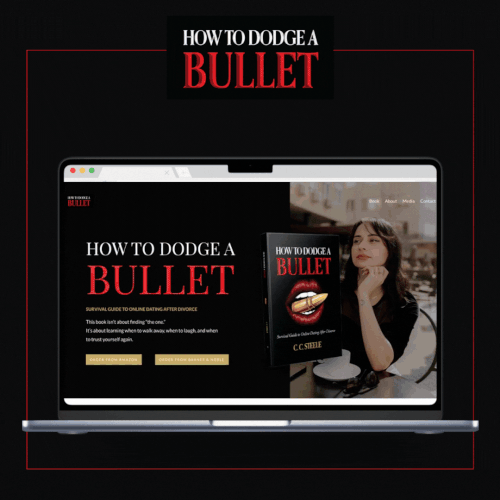 Design with the title 'How to Dodge a Bullet Website'