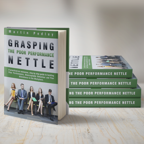 Green book cover with the title 'Calling all HR/Leadership development book cover designers, NEED something professional/impactfull'