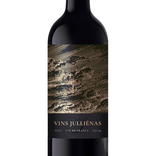 Gold and black design with the title 'Wine Label for Vins Julliénas'