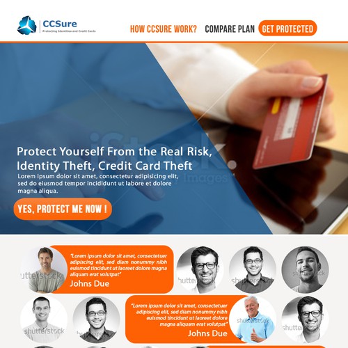 Orange website with the title 'Page Design'