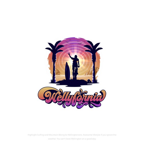 Groovy design with the title 'Logo for Wellyfornia'