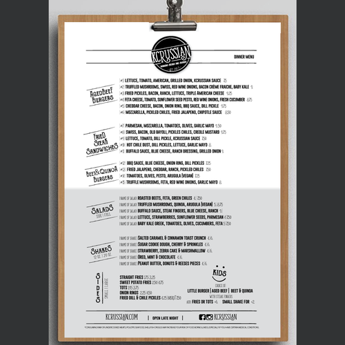 Shake design with the title 'New Burger, Steaks & Shakes Concept'