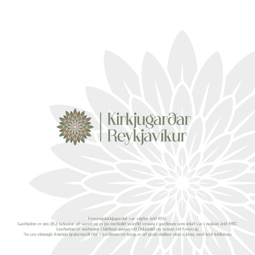 Gate design with the title 'Kirkjugarðar Reykjavíkur'