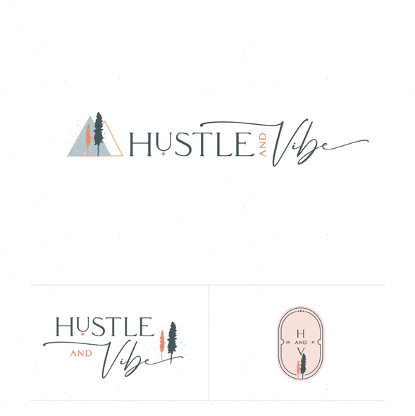 Inspiring logo with the title 'Hustle and vibe'