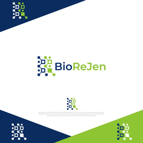 Biology logo with the title 'letters B + R bio tech concept'