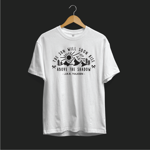 Inspirational t-shirt with the title 'The sun will soon rise above the shadow'