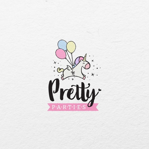 Birthday design with the title 'Pretty, elegant and fun logo for a party business'