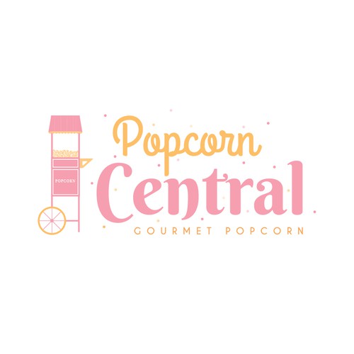 Popcorn logo with the title 'Gourmet Popcorn Logo Concept'