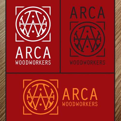 Cabinet design with the title 'Logo Concept for ARCA Woodworkers'