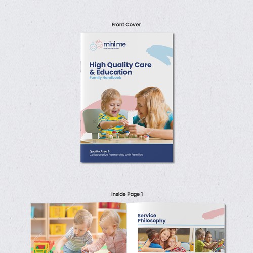 Daycare design with the title 'Hanbook design for Mini Mee Early Learning Center'