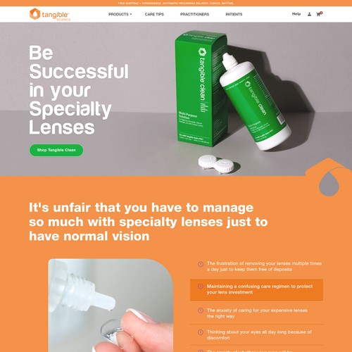 Sleek website with the title 'Ecommerce Site for Contact Lens'