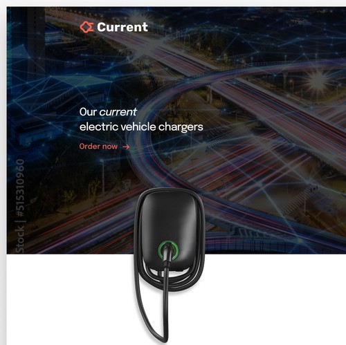 Product website with the title 'Web Design for an Electric Car Charger'
