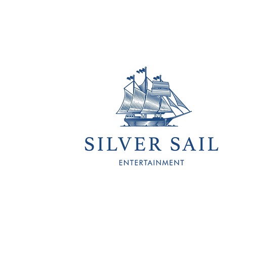 Boat design with the title 'SILVER SAIL LOGO'
