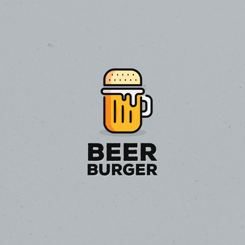 Burger design with the title 'Logo concept for Beer Burger'
