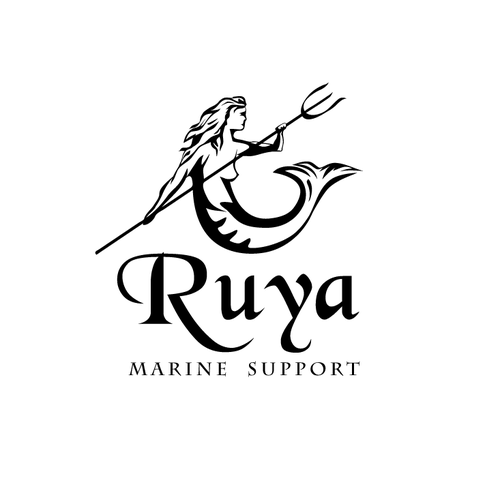 Mermaid logo with the title '** Top 6 Designers Walk Away w/ Cash ** Create an original brand & logo for RUYA'