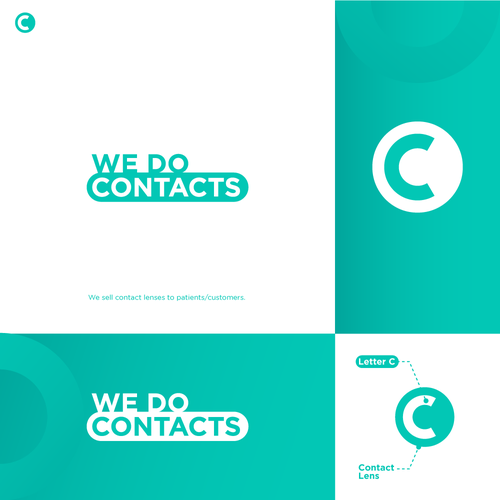 Eye brand with the title 'Modern logo for Contact lenses company.'