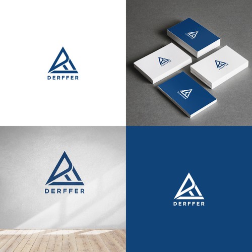 Letter f design logo with the title 'DERFER'