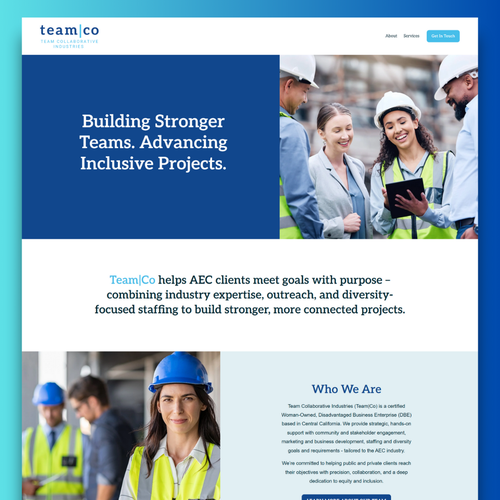 Design with the title 'Startup Website for Team | Co.'