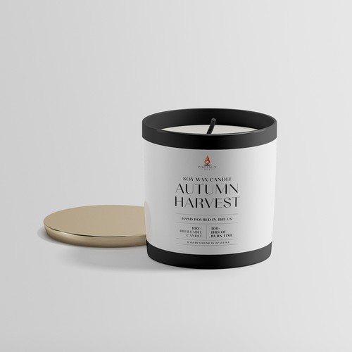 Candle label with the title 'Minimalist Candle Label Design'