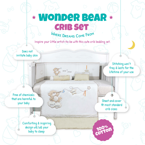 Cute packaging with the title 'Crib Set Package'